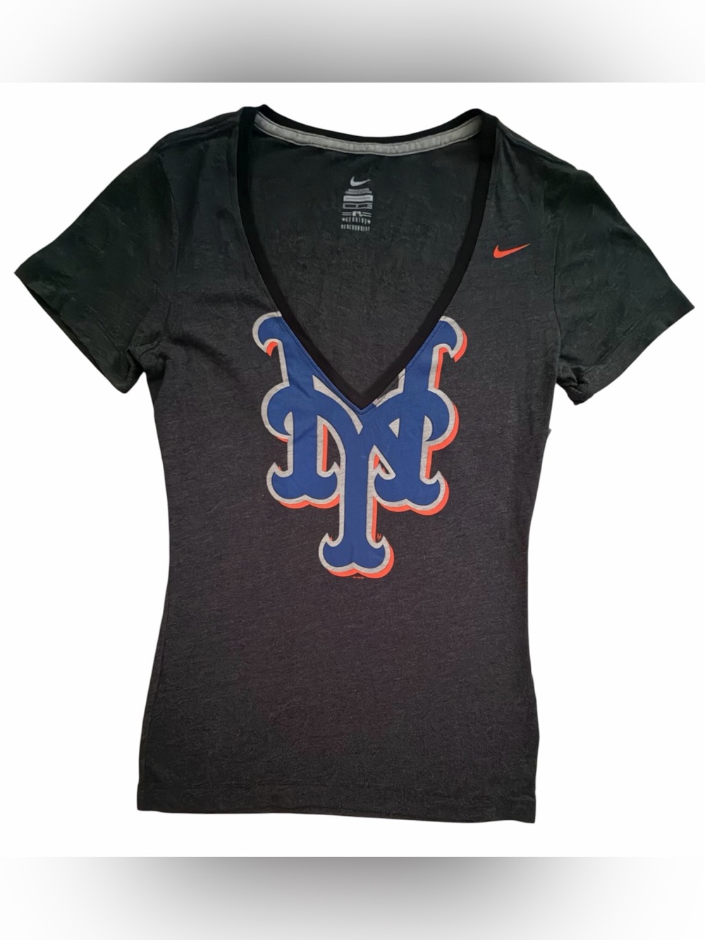 New York Mets MLB Nike Slim Fit Black Tee, Size S